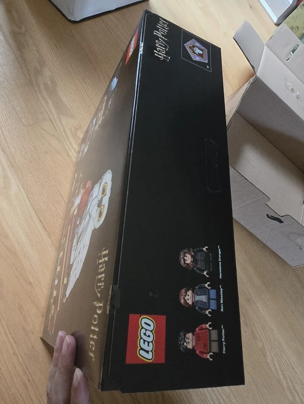 Lego White and Black Owl Display with Brown Book Base